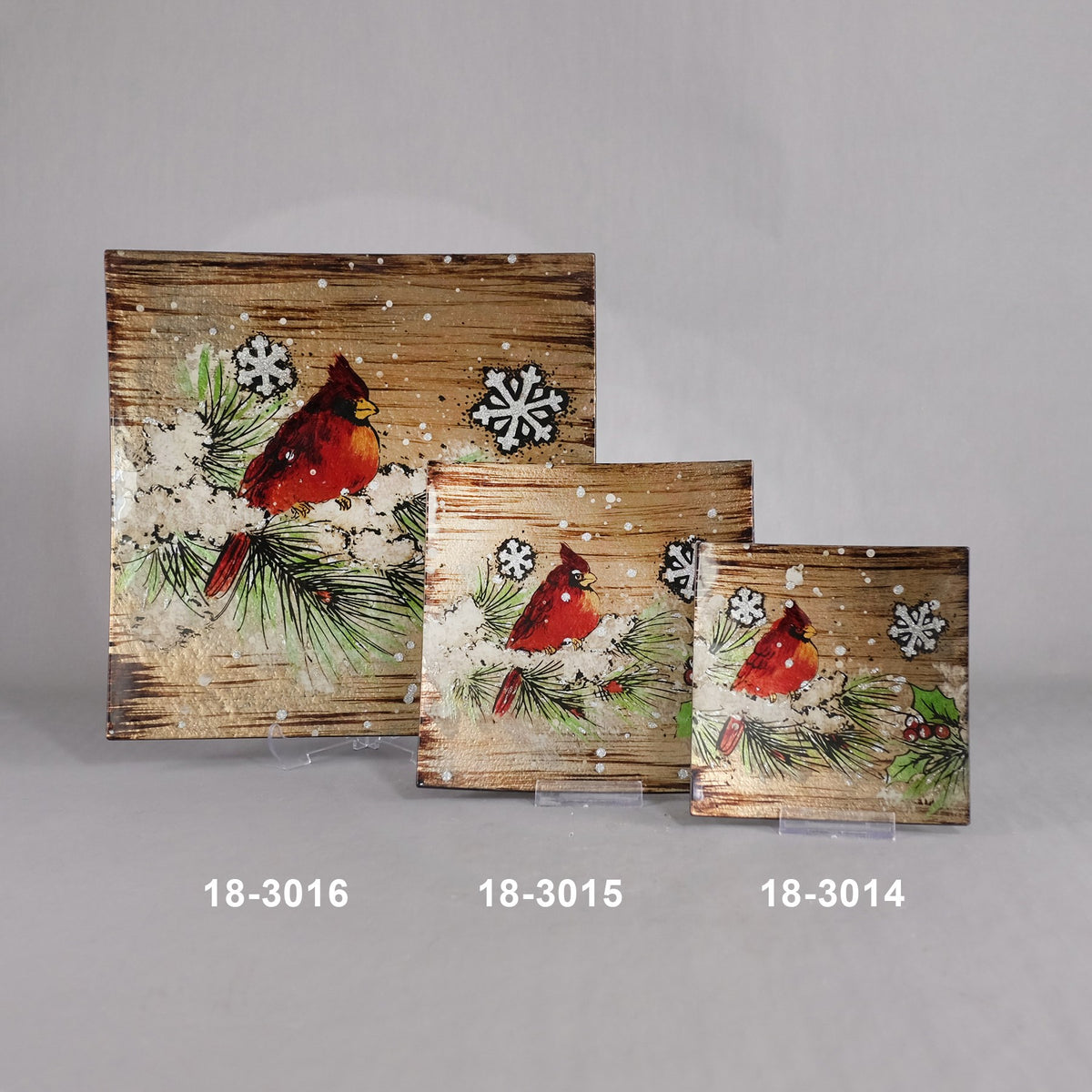 Christmas Cardinal Decorative Glass Plate