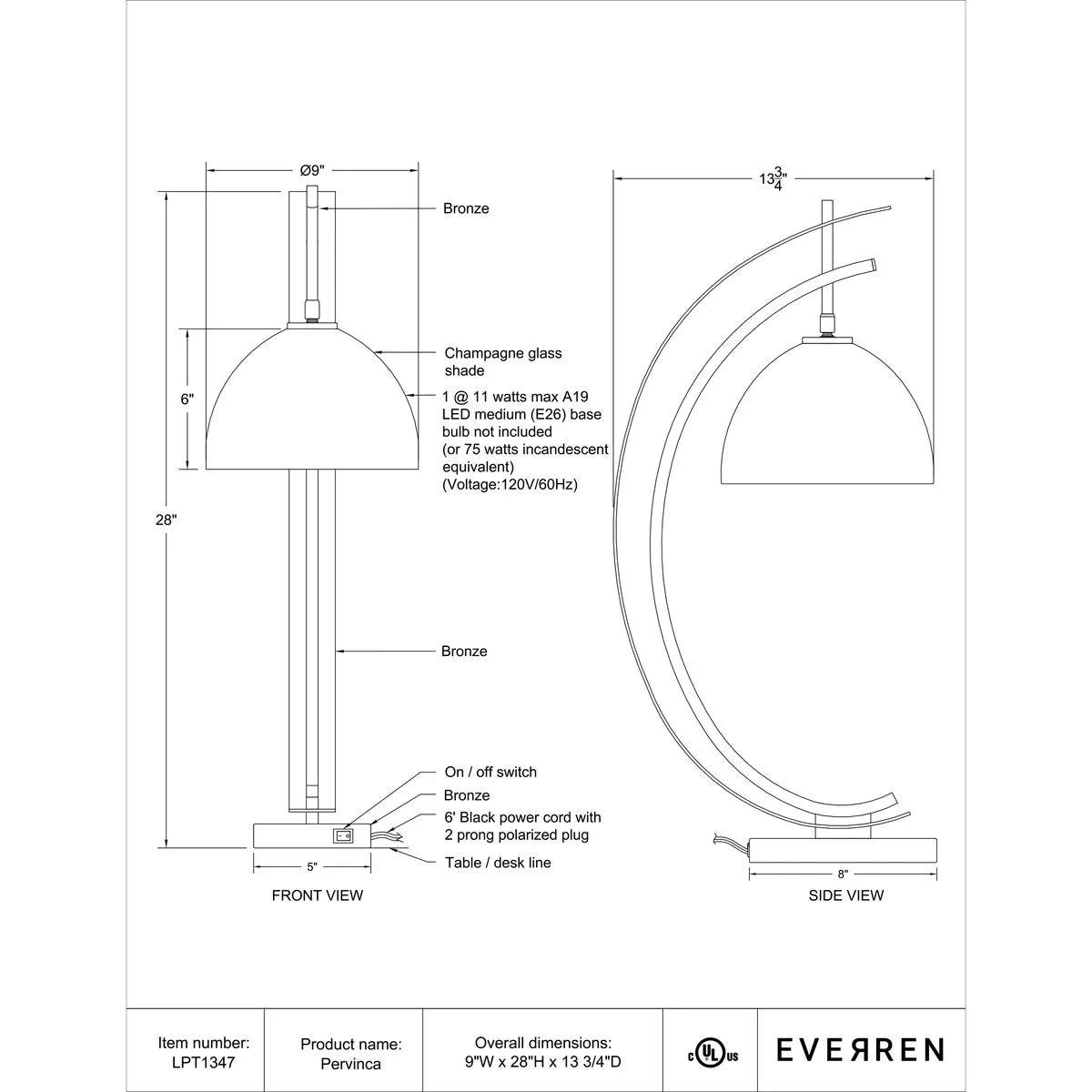 Pervinca Table Lamp