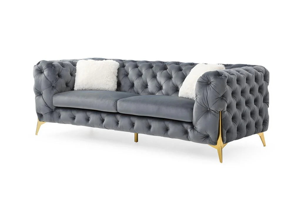 Manchester Tufted Velvet Sofa Set