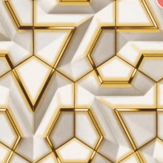 3D White and Gold Geometric Waterproof Wallpaper - Northern Interiors