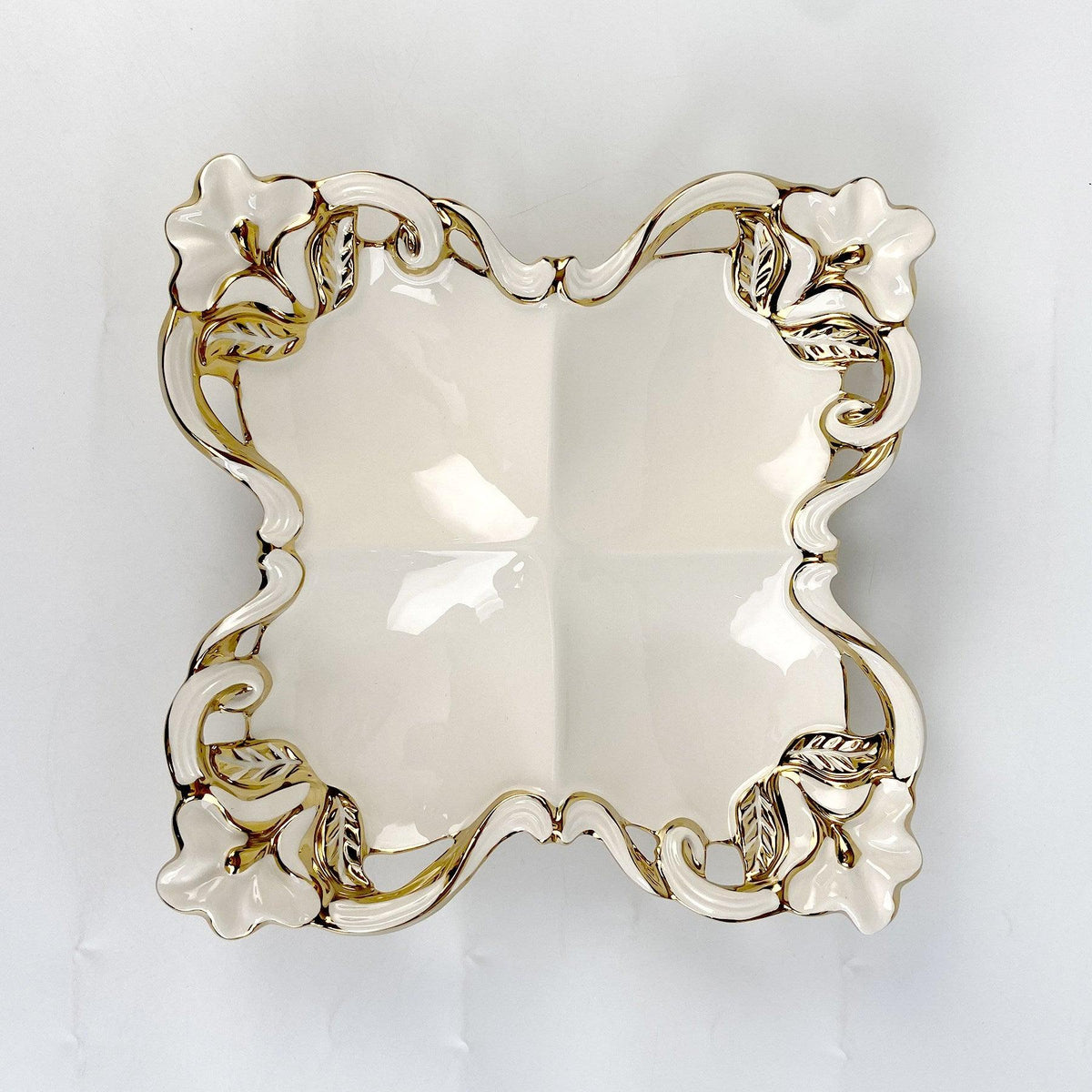 4-Div. Luxury Ceramic Square Serving Plate - Northern Interiors