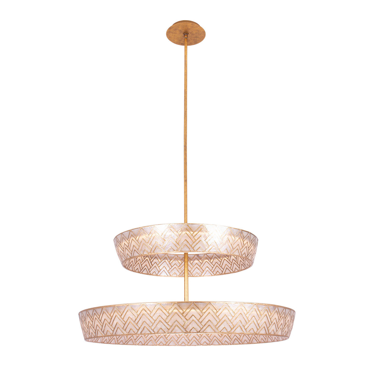 GEO 2-TIER CAPIZ PENDANT