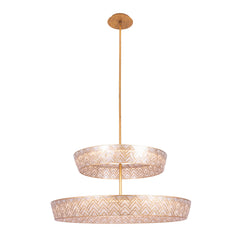 GEO 2-TIER CAPIZ PENDANT