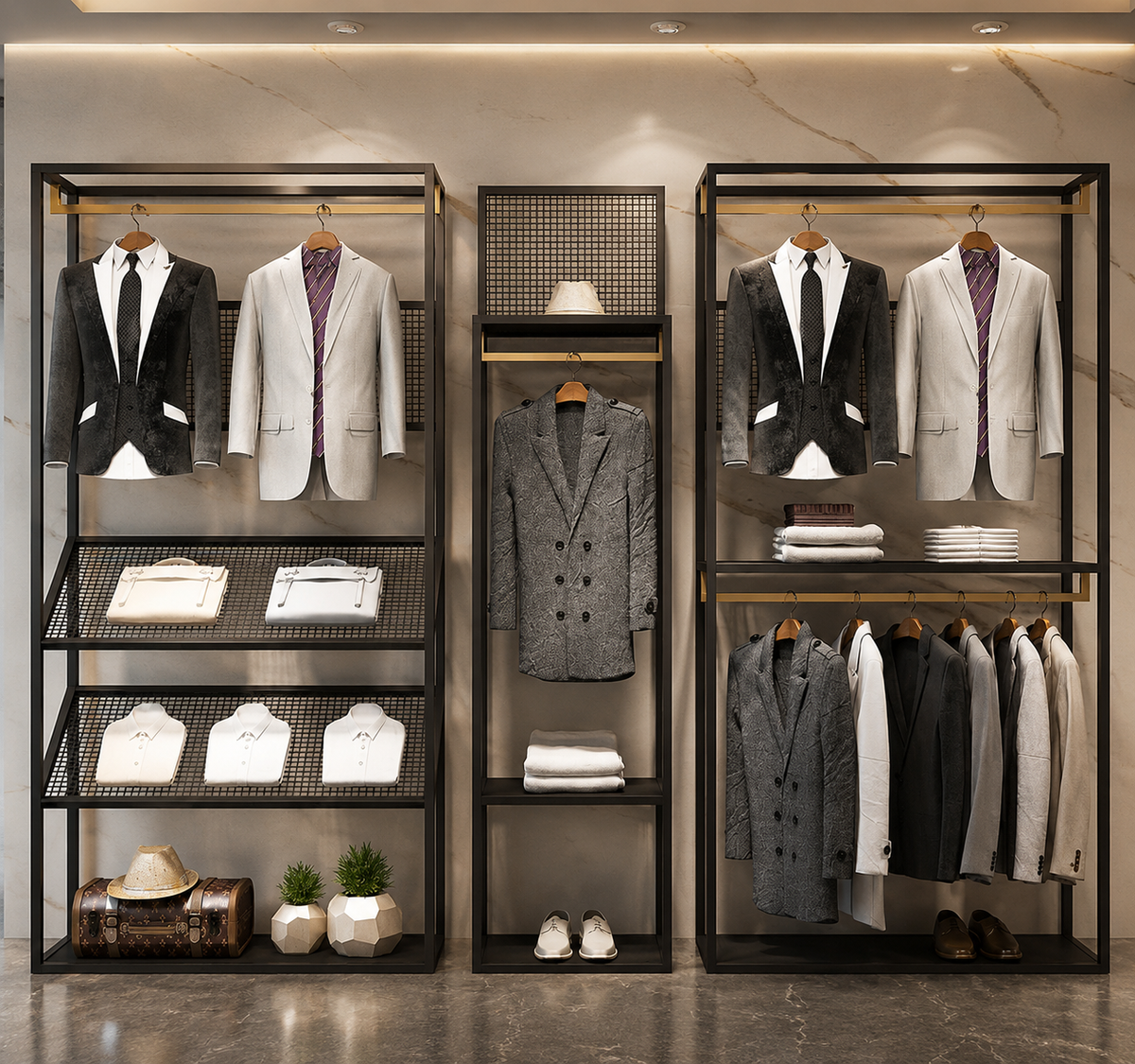 Luxury Retail Store Clothing Racking System