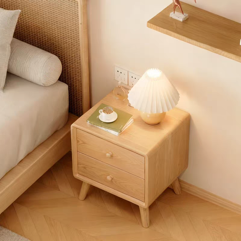 Deryn 2 Drawer Solid Oak Nightstand