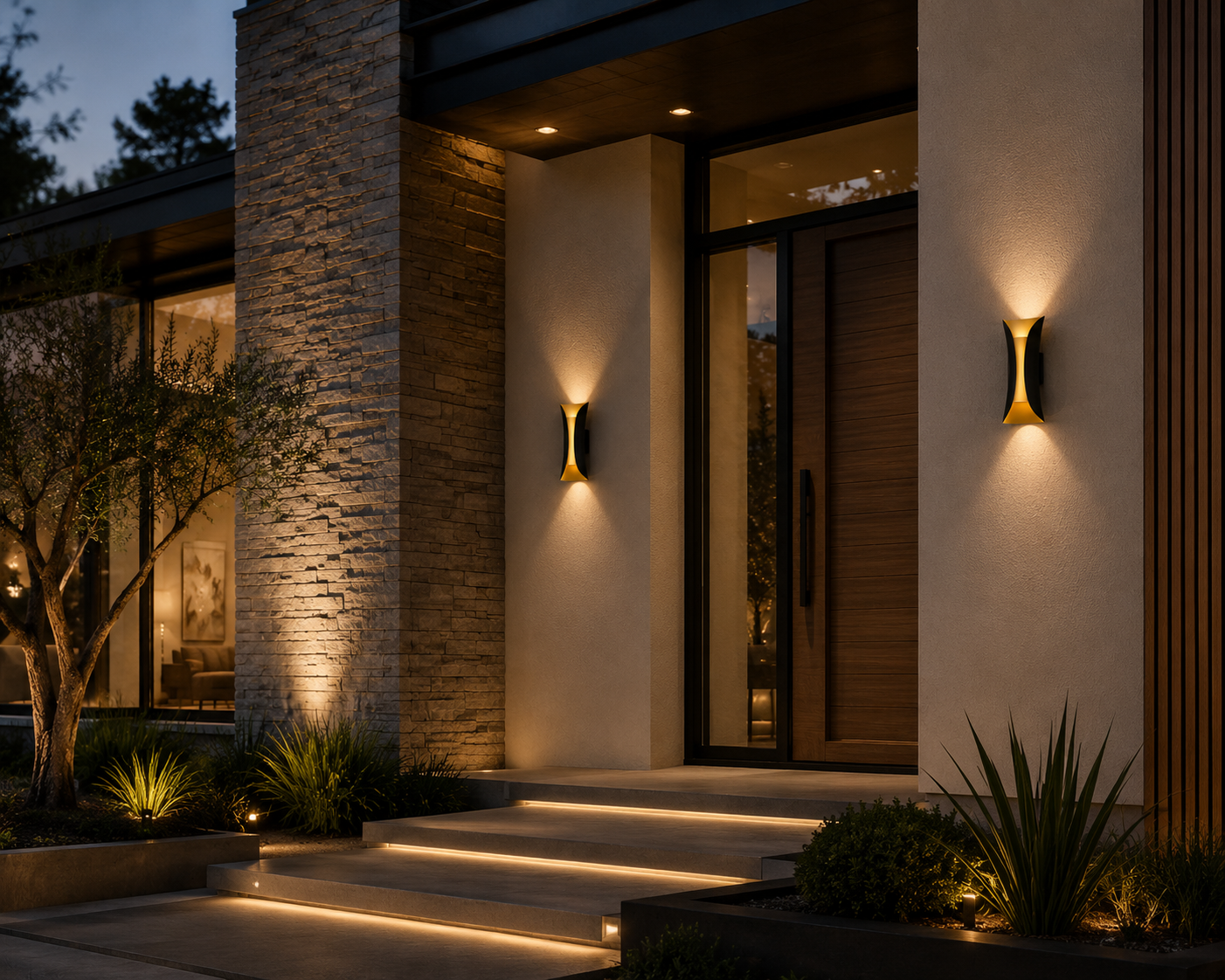 SOLIS Waterproof LED Modern Indoor/Outdoor Wall Light Sconce