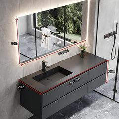 Modern Black Luxury Wall Mount Bathroom Vanity Set