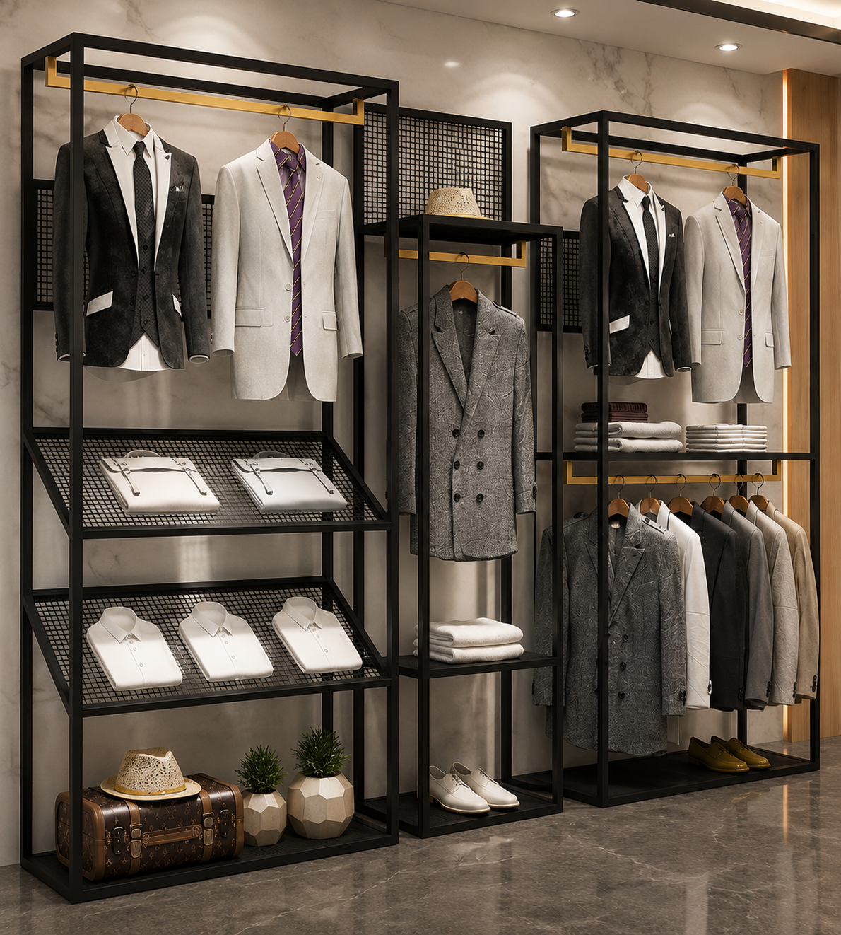 Luxury Retail Store Clothing Racking System