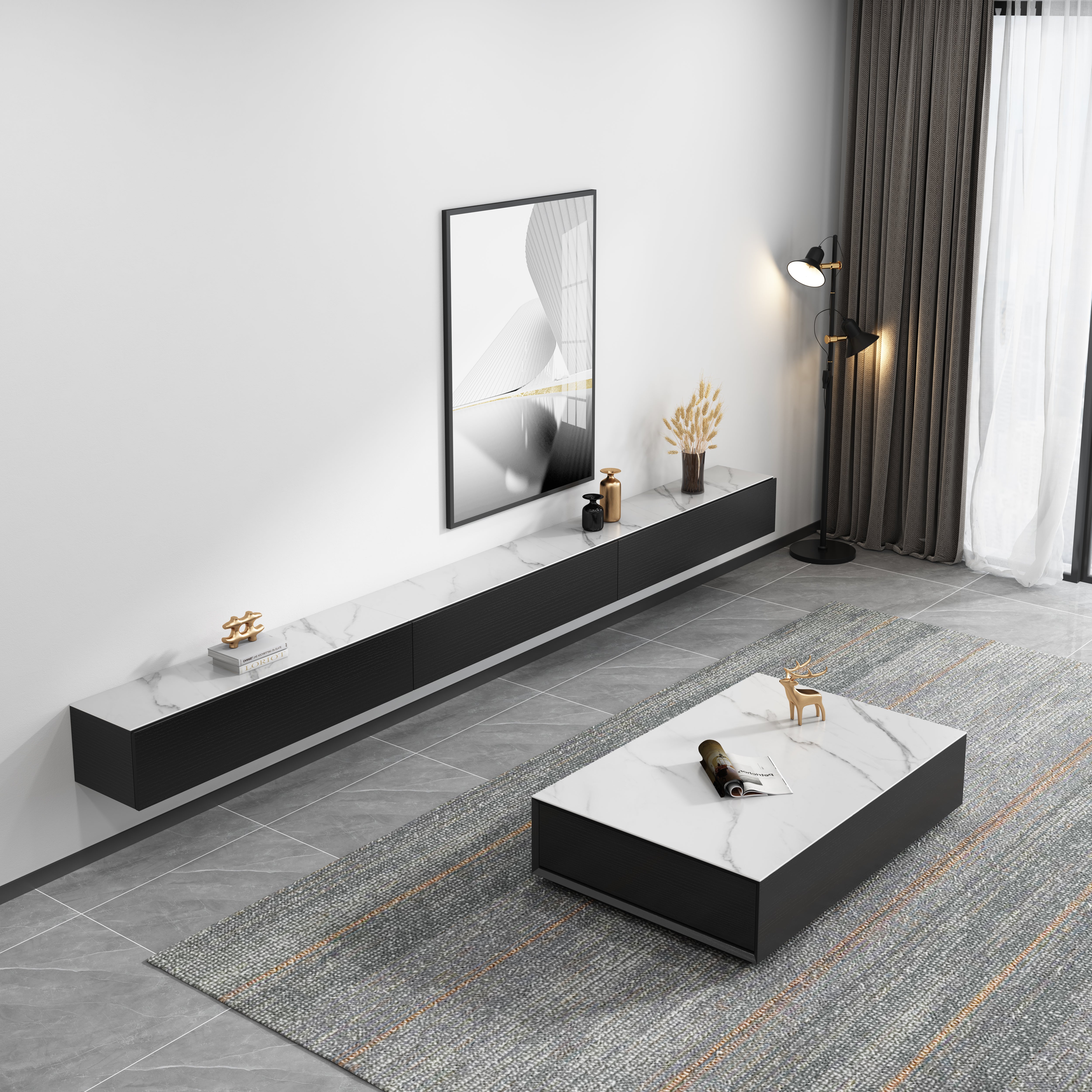 PROWESS  Wall Mount TV Cabinet & Coffee Table
