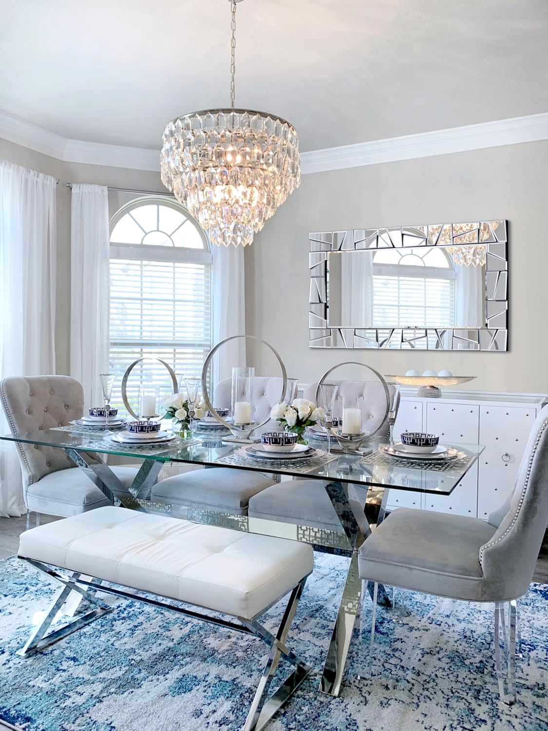 Modern Chrome Rectangular Decorative Mirror