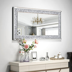 Modern Crushed Diamond Rectangular Decorative Mirror