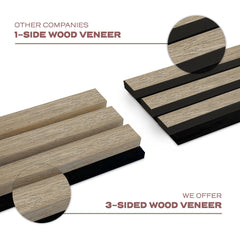 3 Sided Natural Oak Acoustic Wood Slatwall Panel