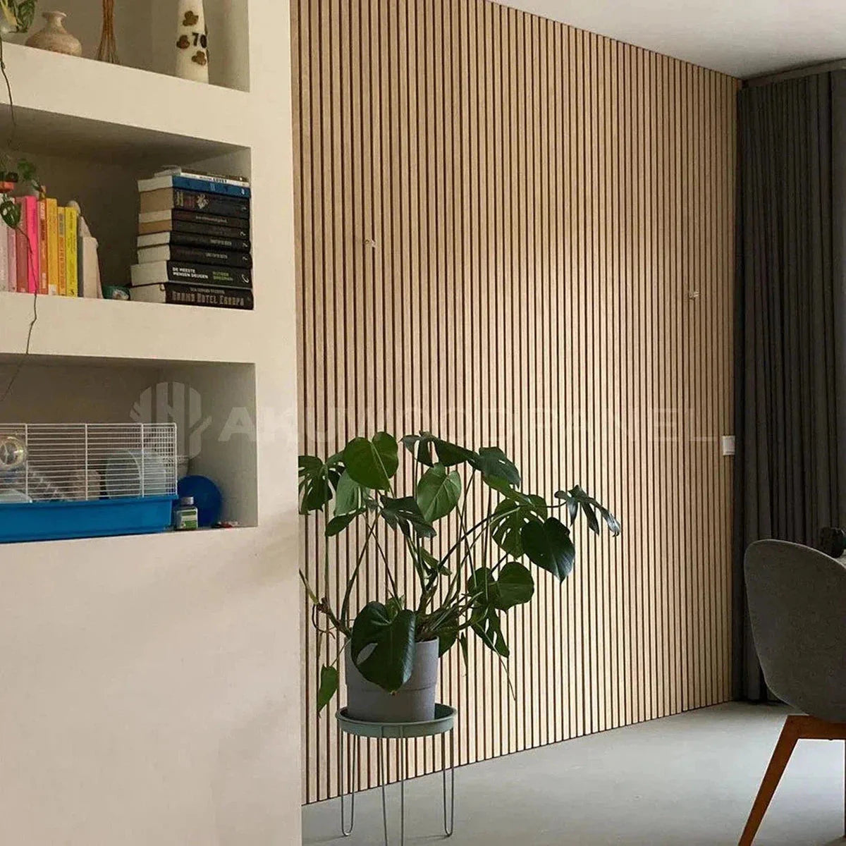 3 Sided Natural Oak Acoustic Wood Slatwall Panel