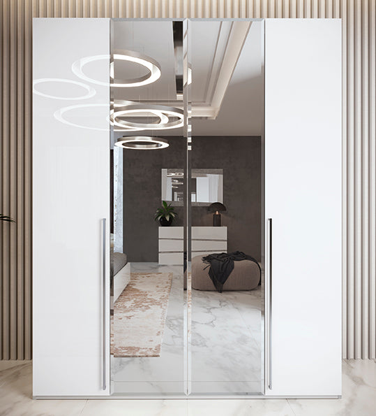 Dama Bianca -Onda 4 Door Wardrobe White