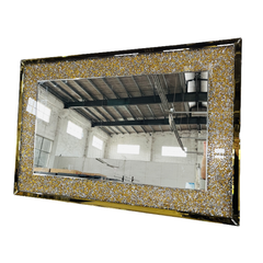 Modern Crushed Diamond Rectangular Decorative Mirror