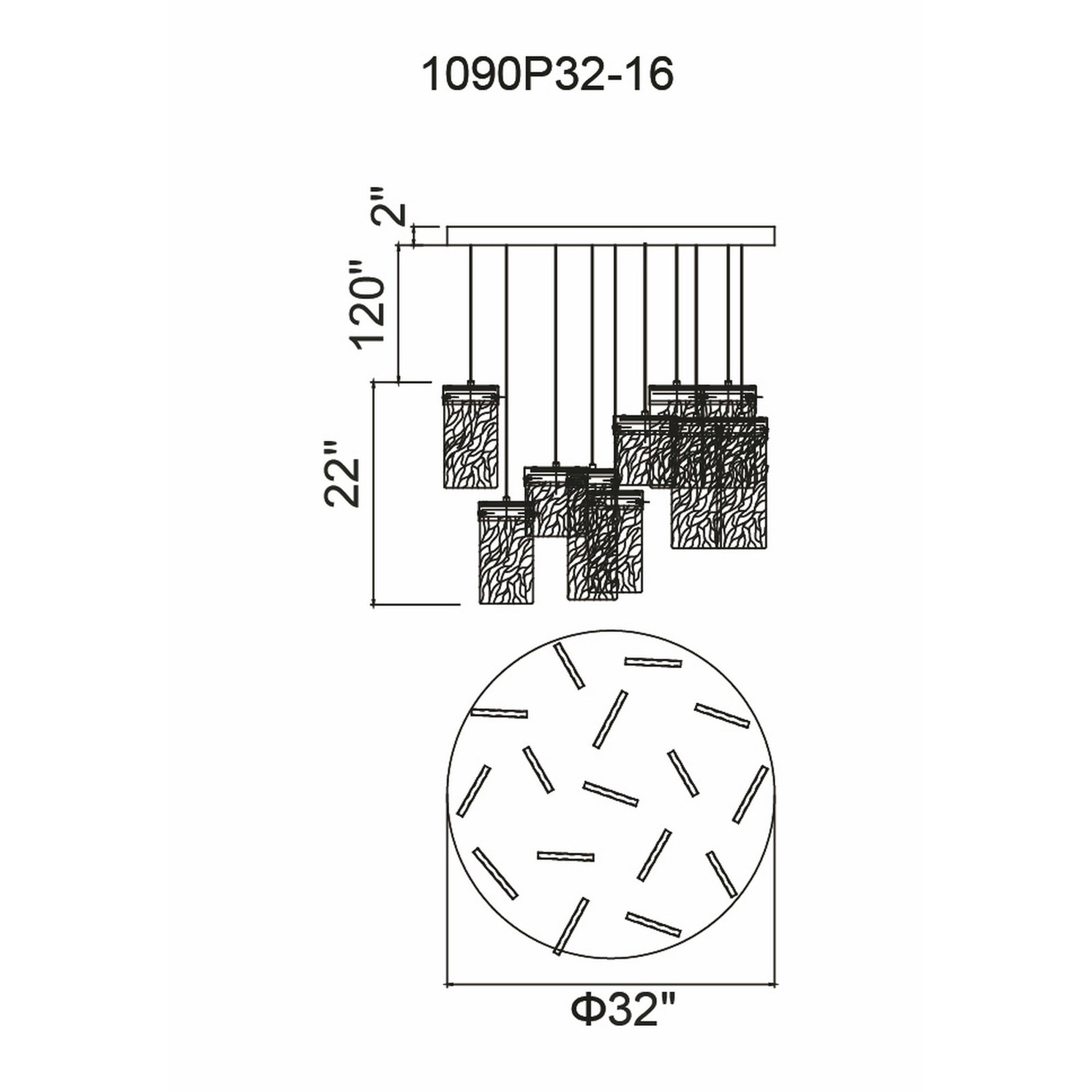 Carolina LED Chandelier With Pewter Finish