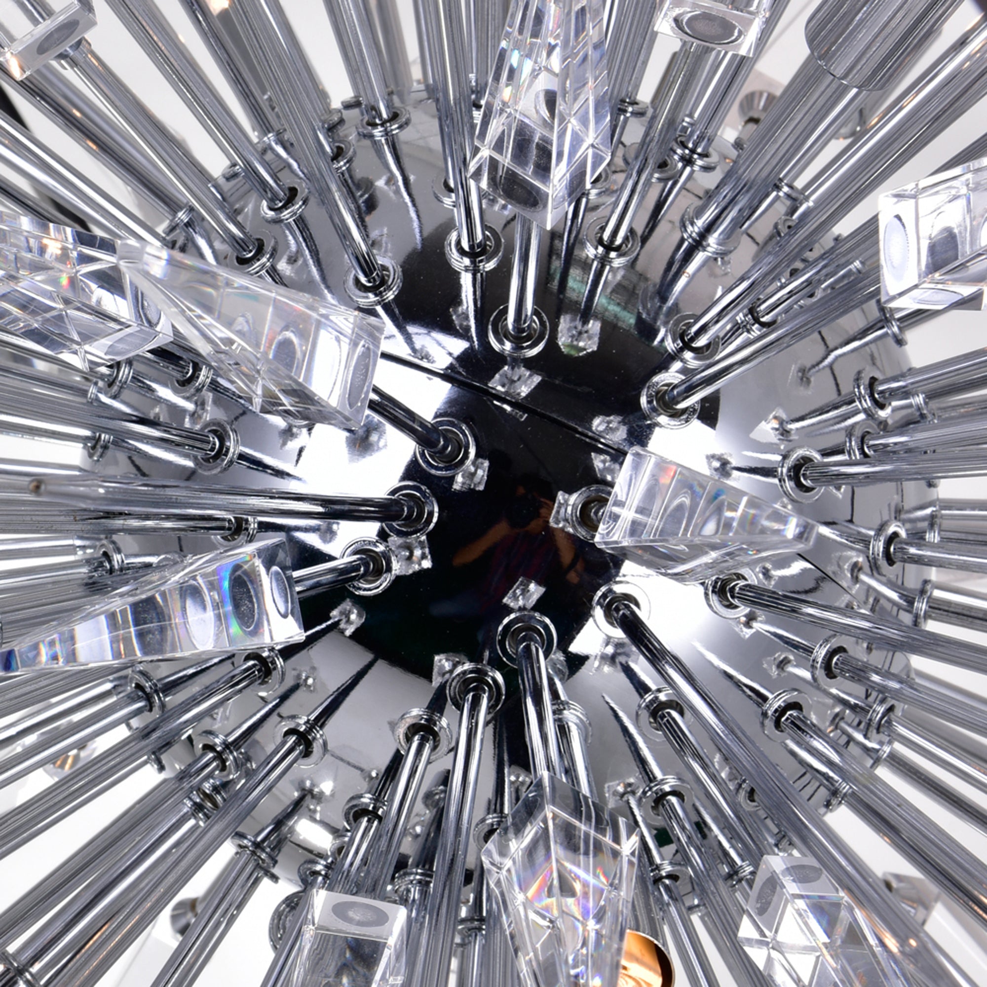 Starburst Light Chandelier With Chrome & Black Finish