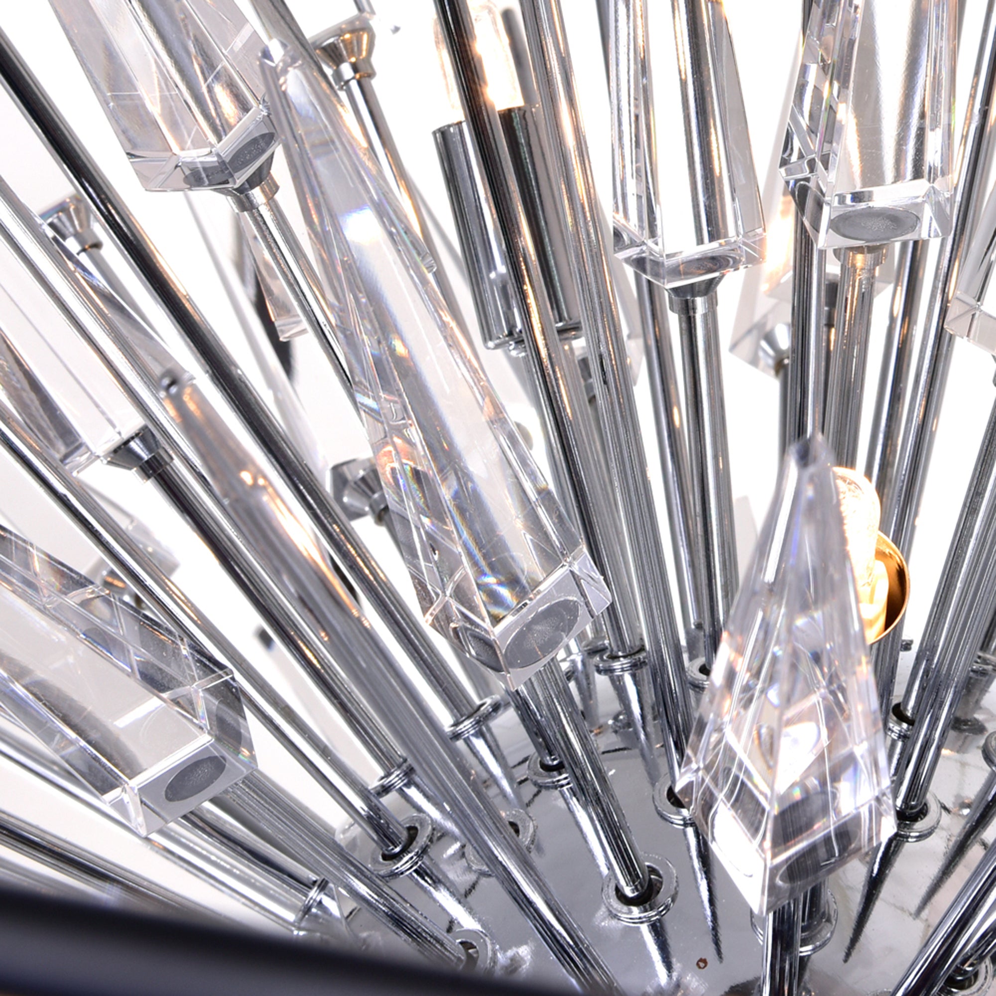 Starburst Light Chandelier With Chrome & Black Finish
