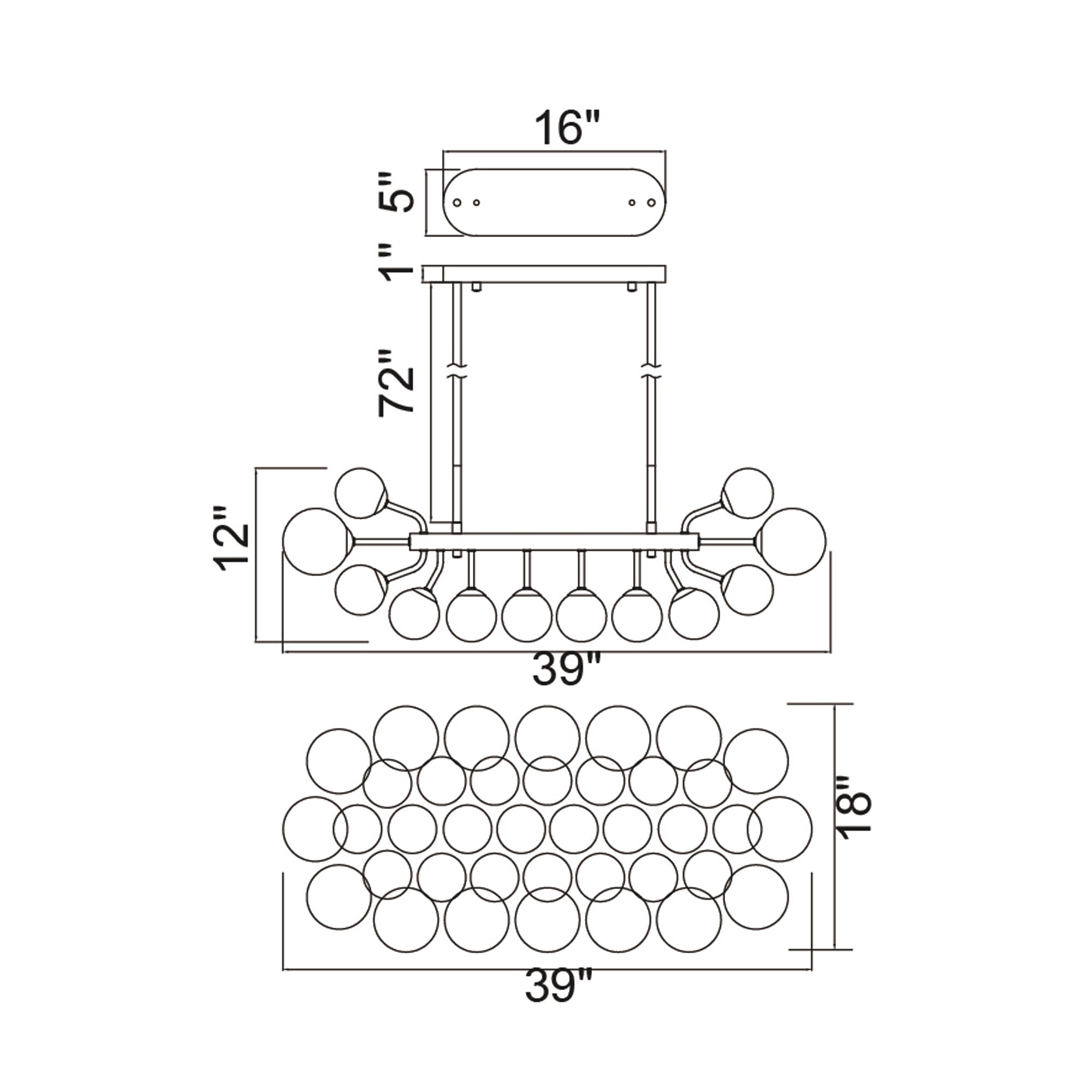 Pallocino 27 Light Island/Pool Table Chandelier With Chrome Finish