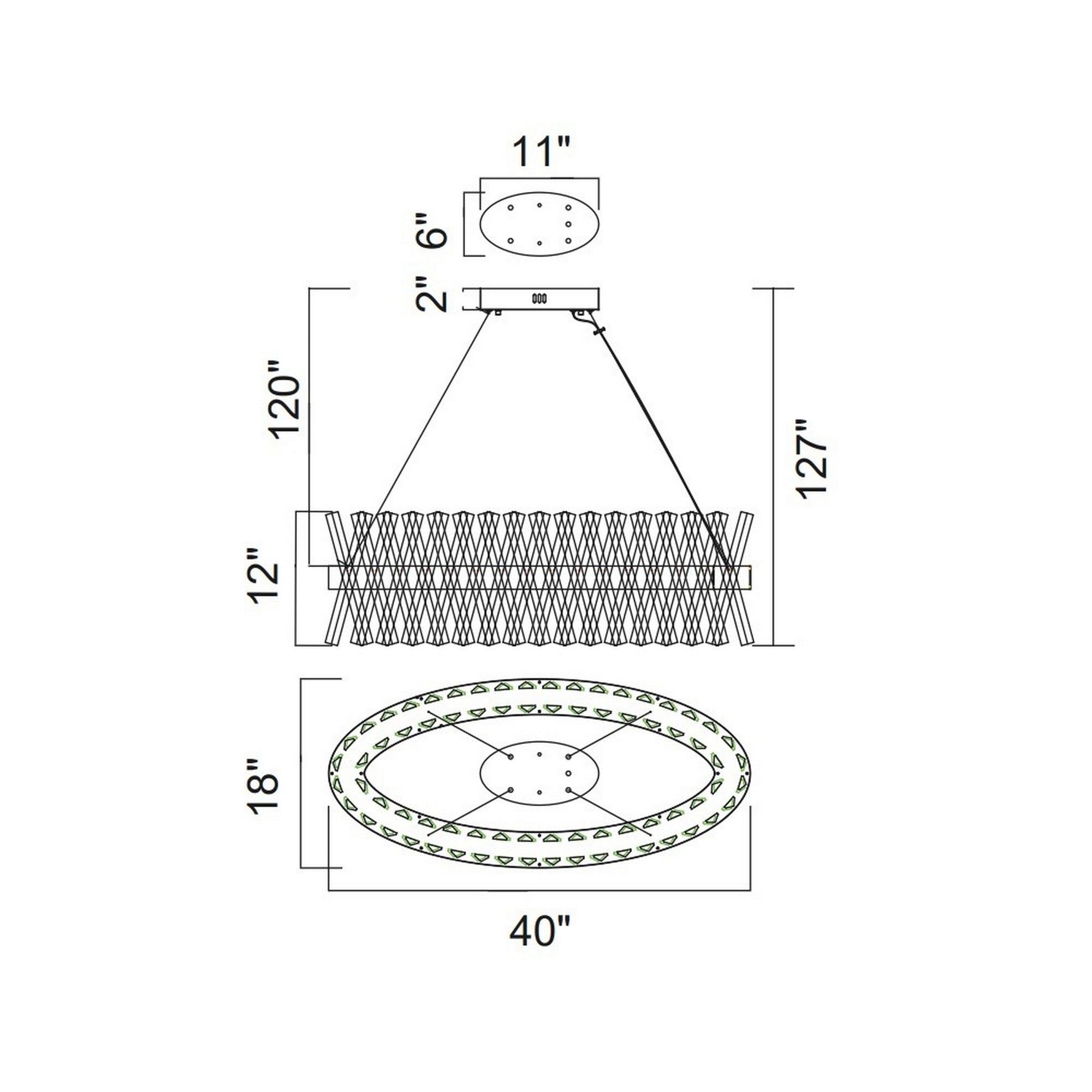 Glace LED Chandelier With Chrome Finish