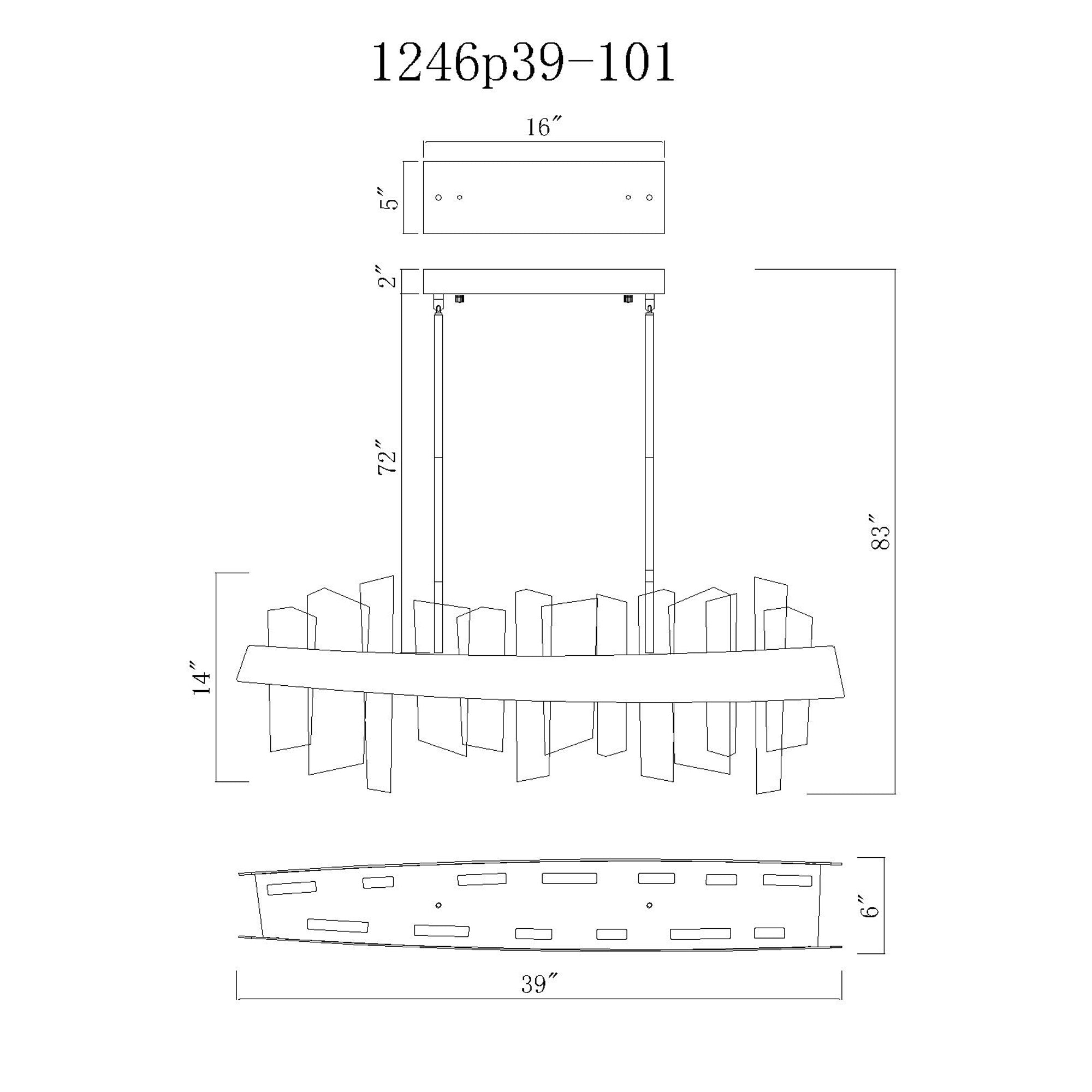 Guadiana 39 in LED Chandelier