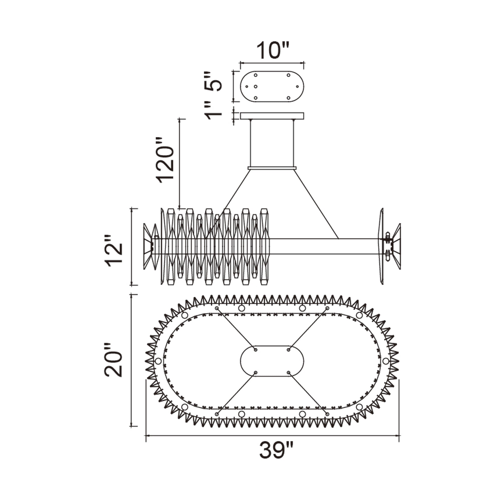Cityscape 20 Light Chandelier With Satin Gold Finish