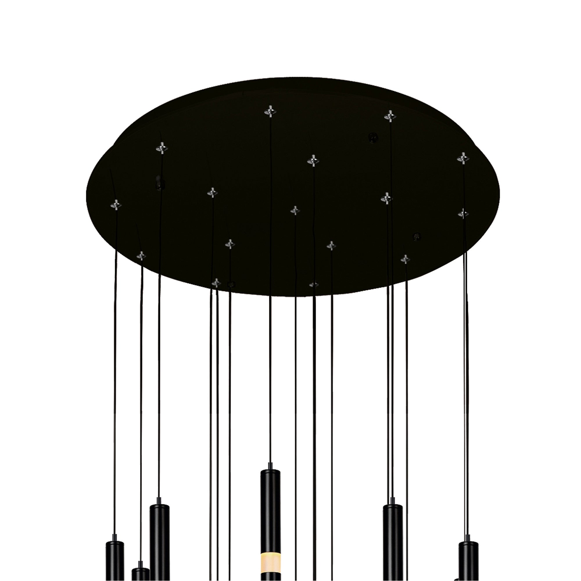 Flute LED Chandelier With Black Finish