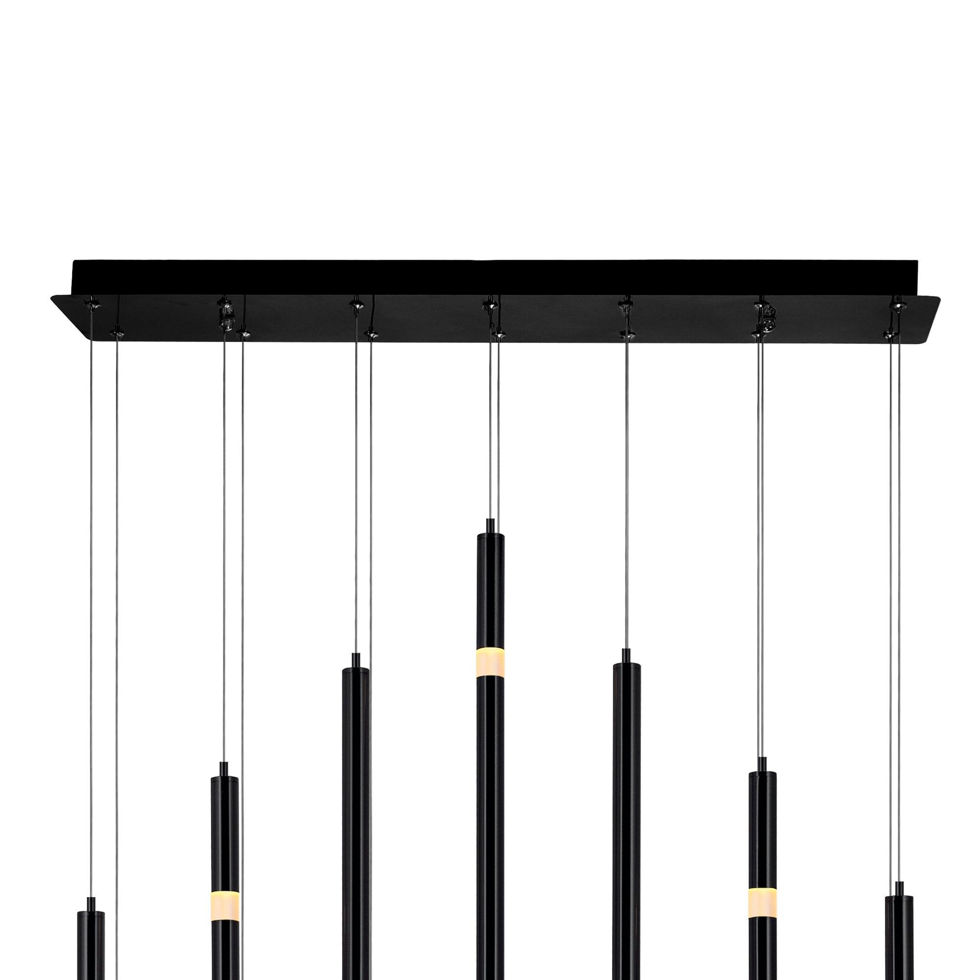 Flute 14 Light LED Chandelier With Black Finish