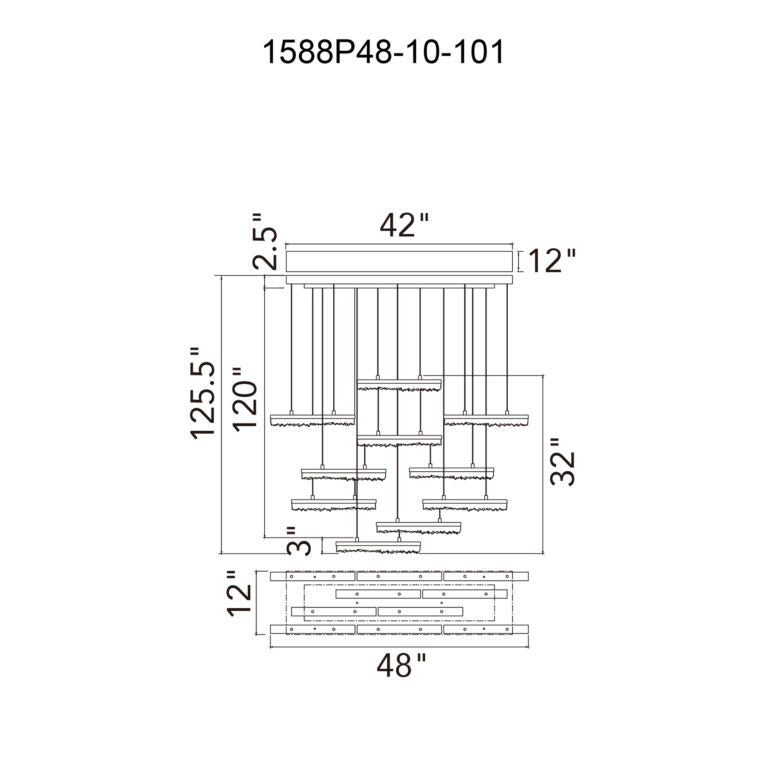 Stagger Integrated LED Chandelier