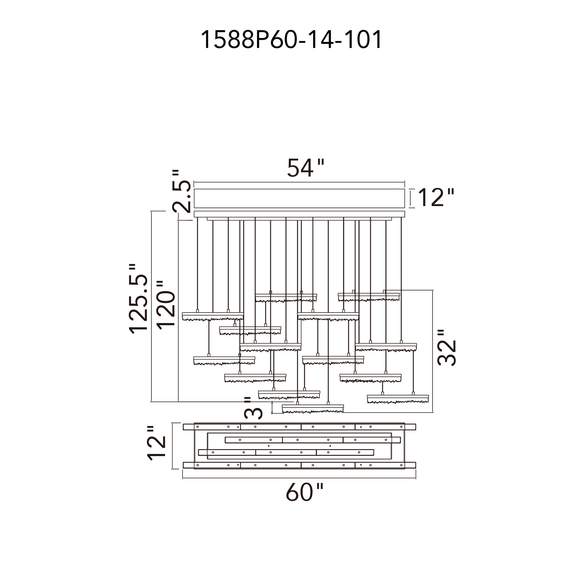 Stagger Integrated LED Chandelier