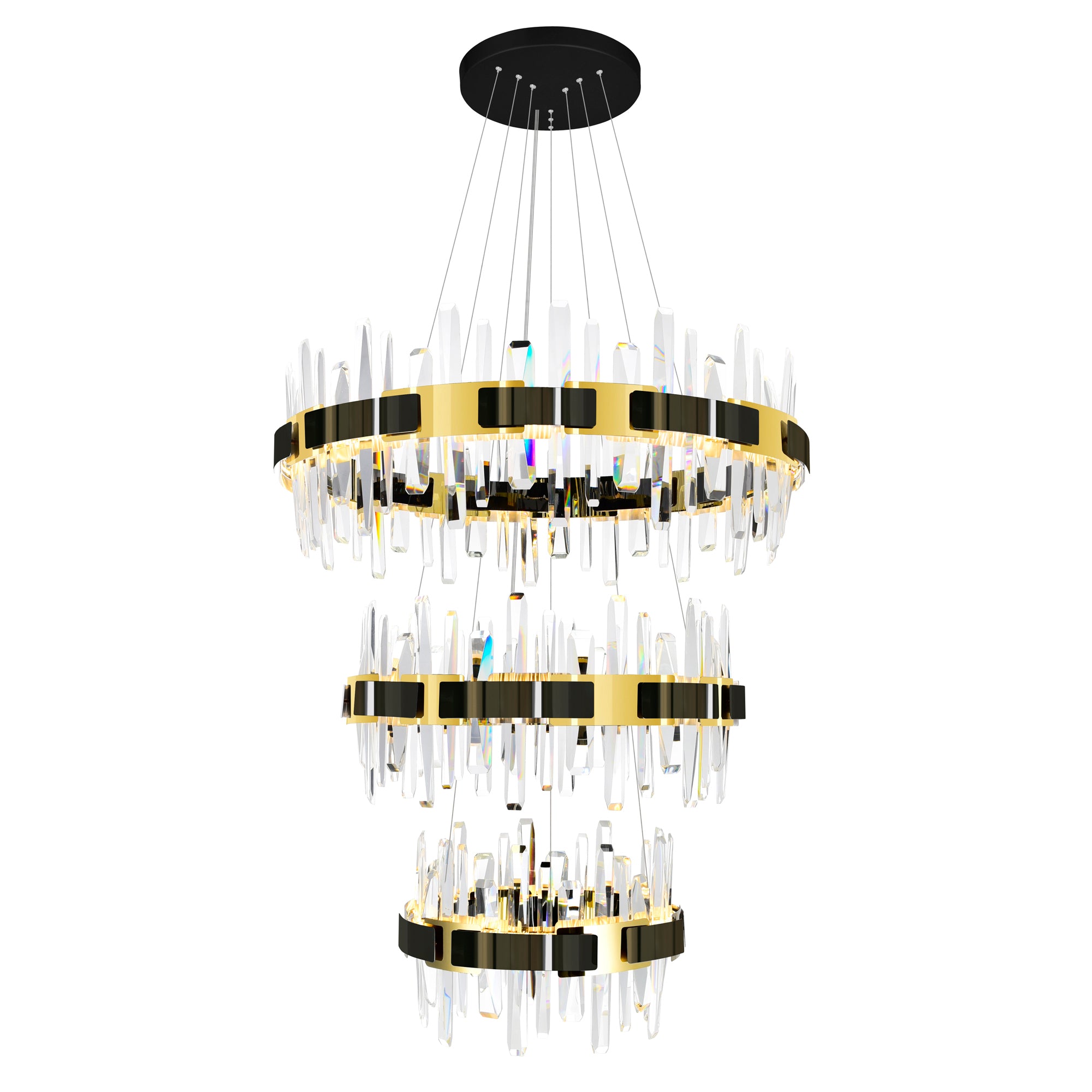 Aya LED Integrated Pearl Black Chandelier