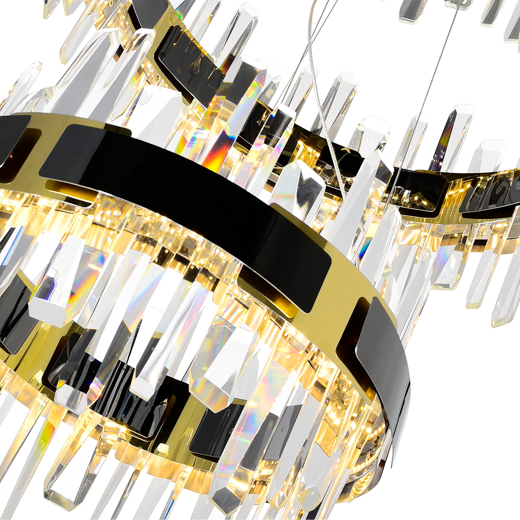 Aya LED Integrated Pearl Black Chandelier