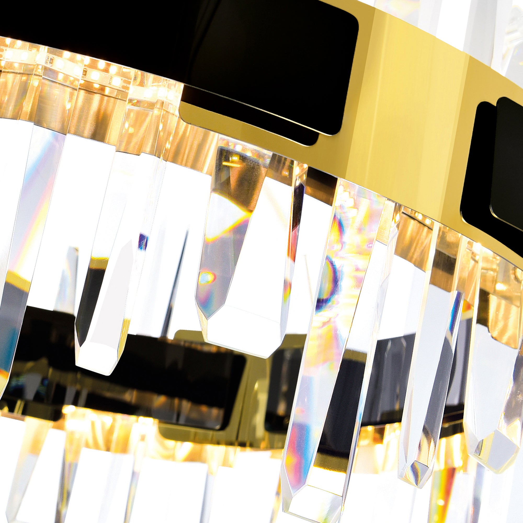 Aya LED Integrated Pearl Black Chandelier