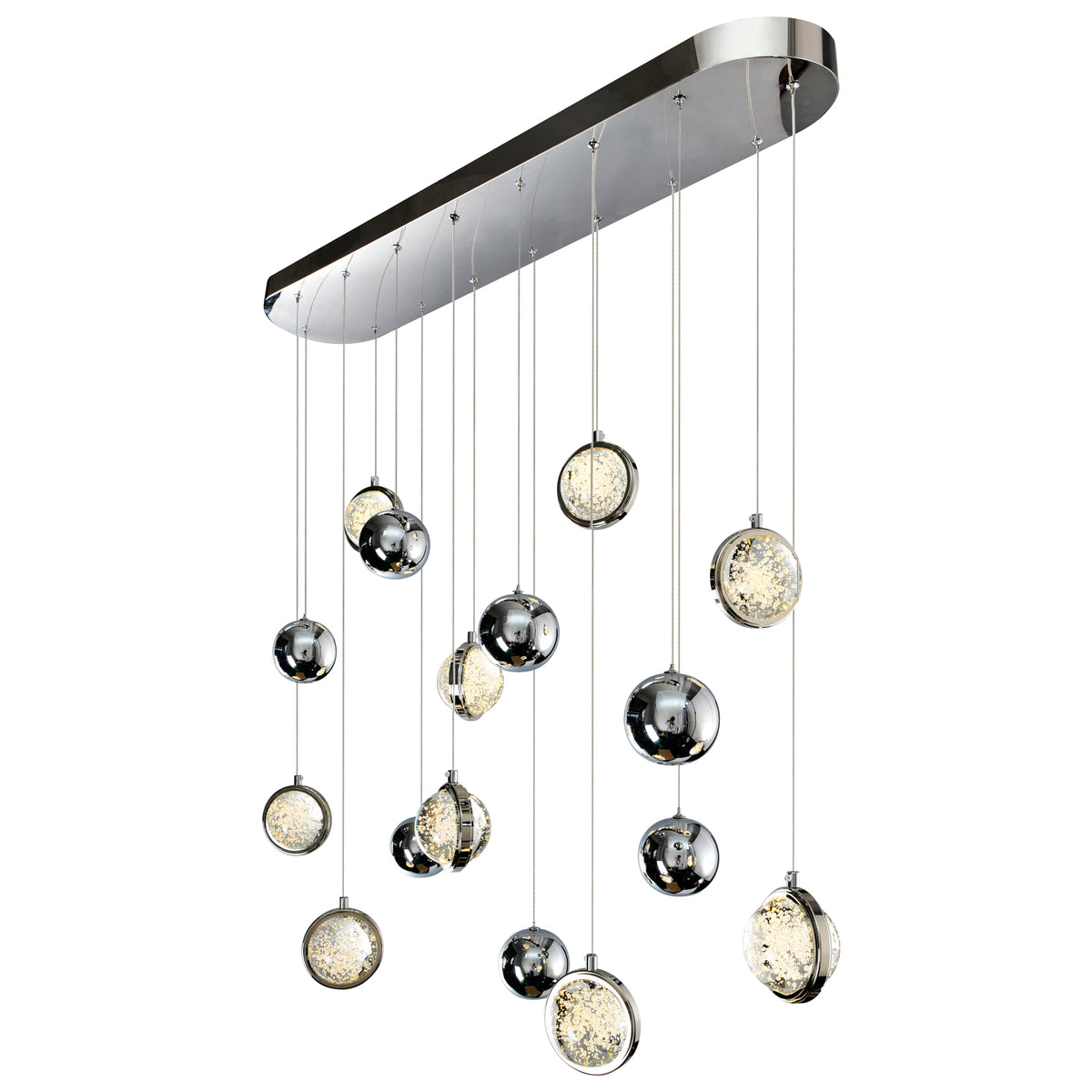 Salvador 40 in LED Integrated Polished Nickel Chandelier