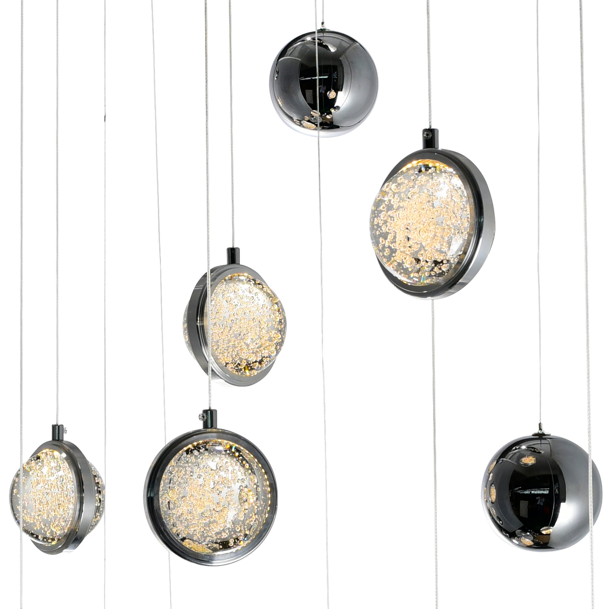 Salvador 40 in LED Integrated Polished Nickel Chandelier