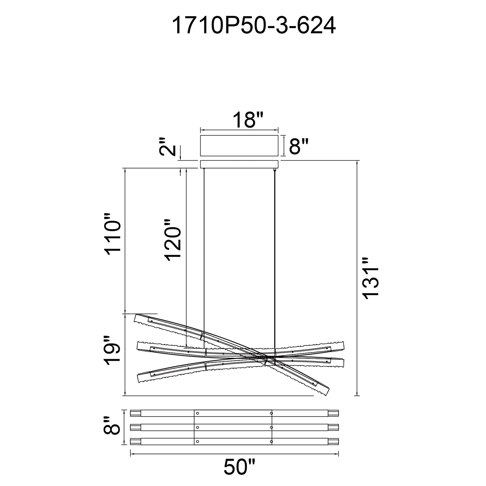 Saber Integrated LED Chandelier