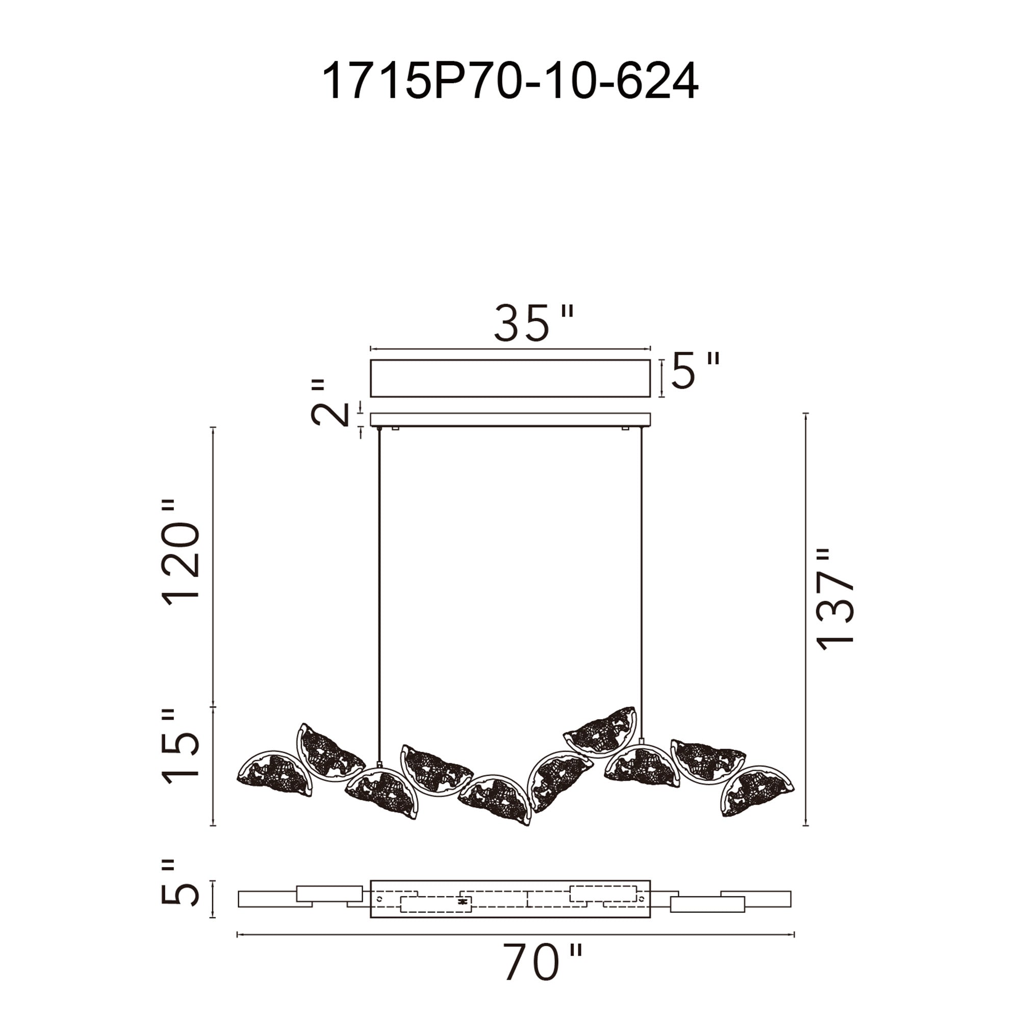 Moon Integrated LED Chandelier