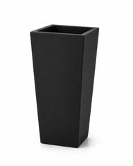 Waterproof Tall Handmade Matte Black Outdoor Planter
