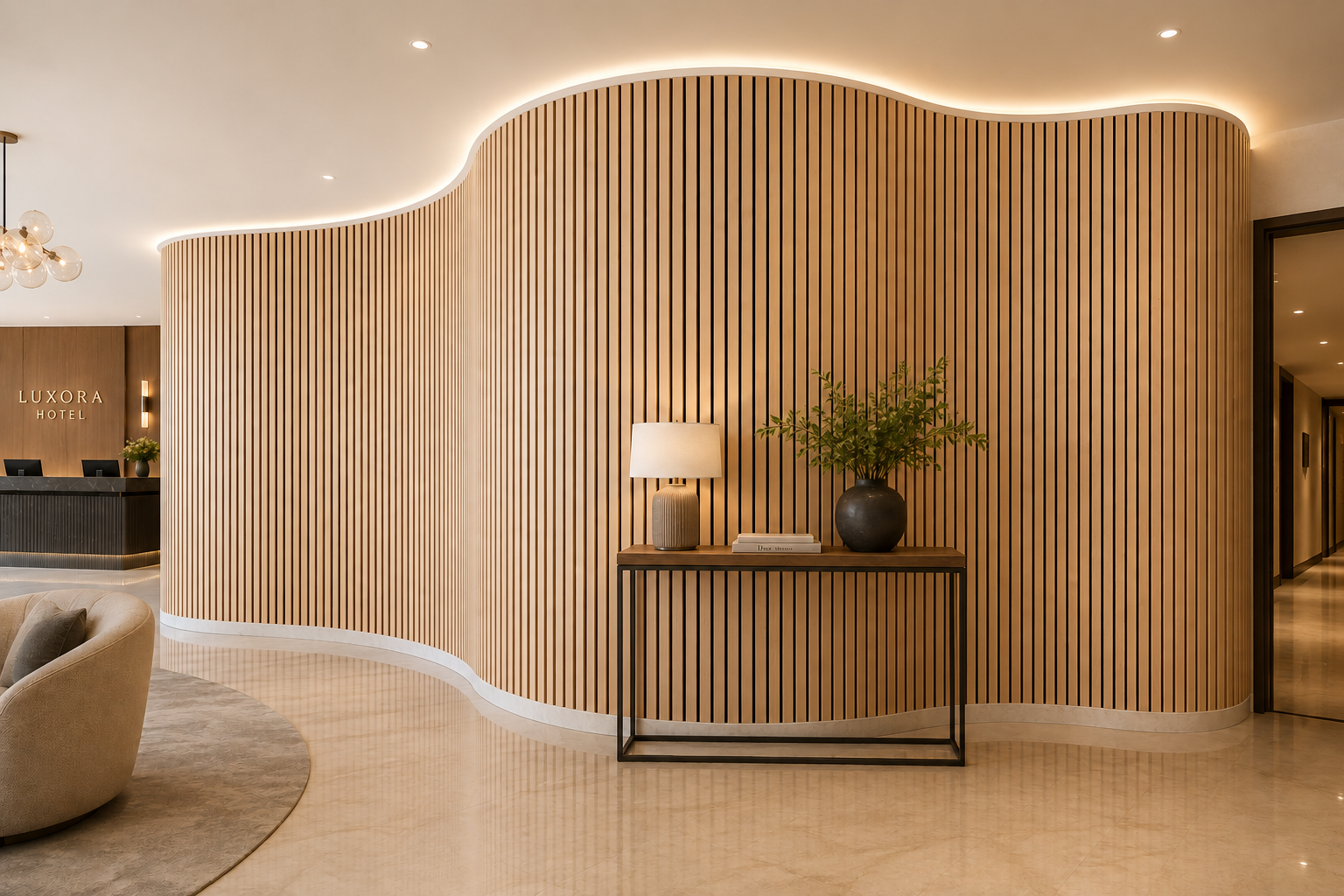 Flexible Acoustic Wood Slatwall Panel
