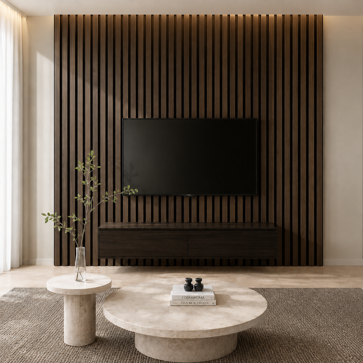 Flexible Acoustic Wood Slatwall Panel