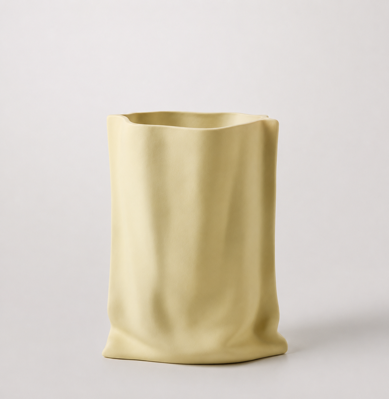 Hand pinched texture paper bag vase - cheese matcha