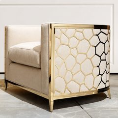 GOLDEN HIVE Modern Velvet Sofa Set