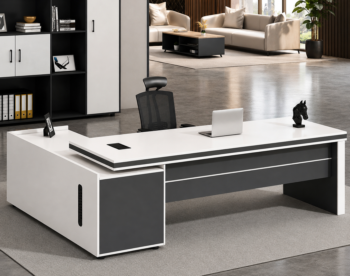 CLARA White Modern Executive Office Desk