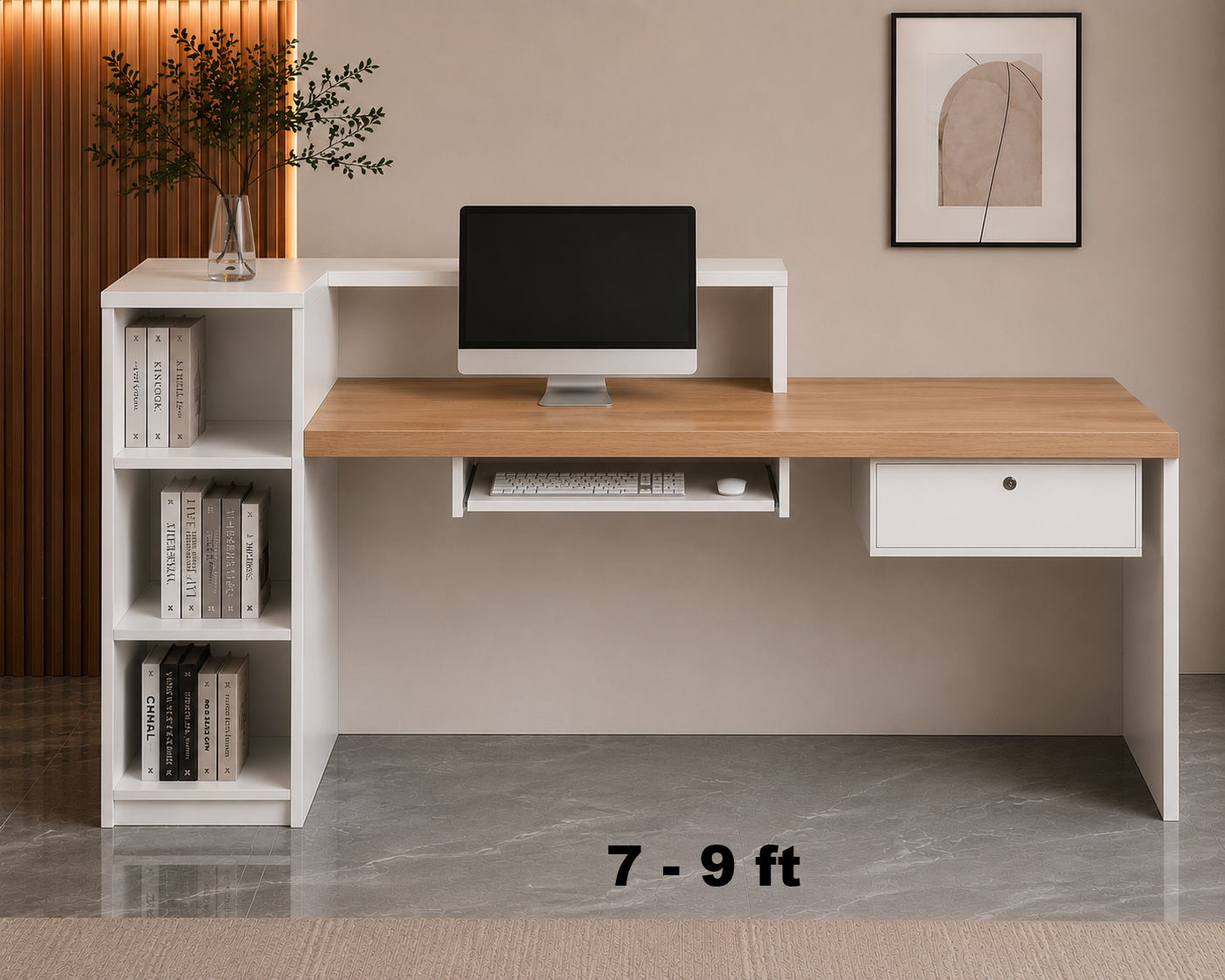 Stylish Modern Reception Desk with LED