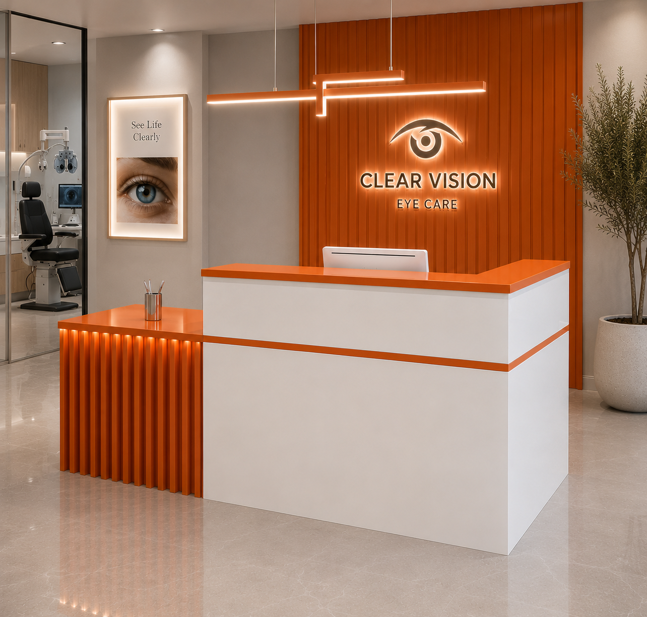 Stylish Customizable L shape Reception Desk
