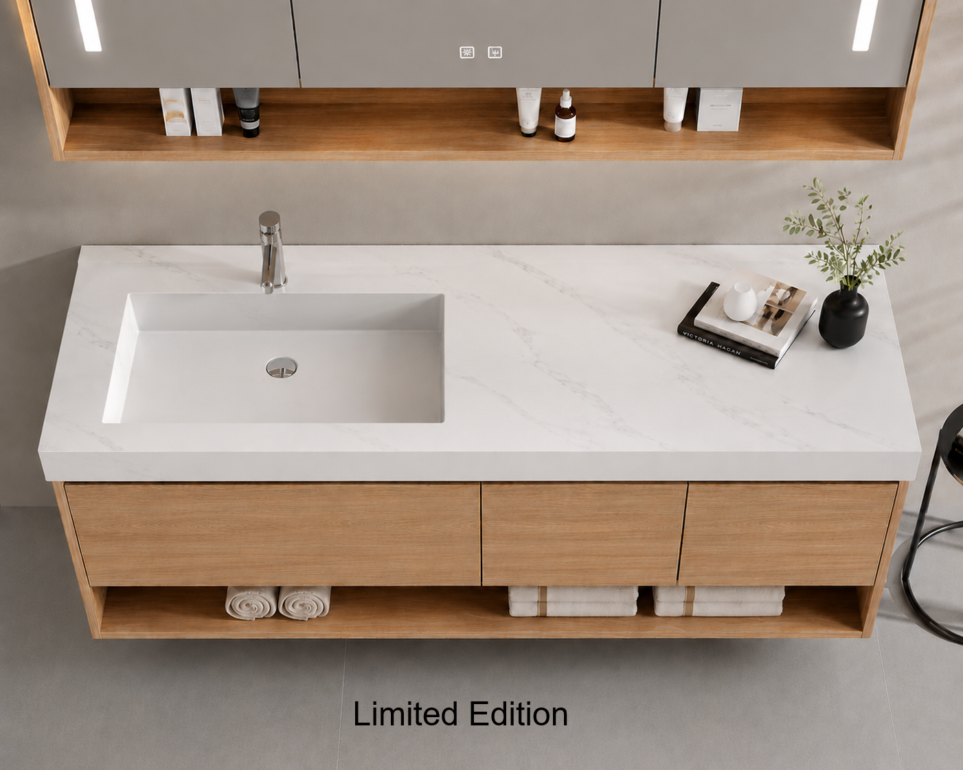 ROSINA Wall Mount Bathroom Vanity & LED Mirror Cabinet