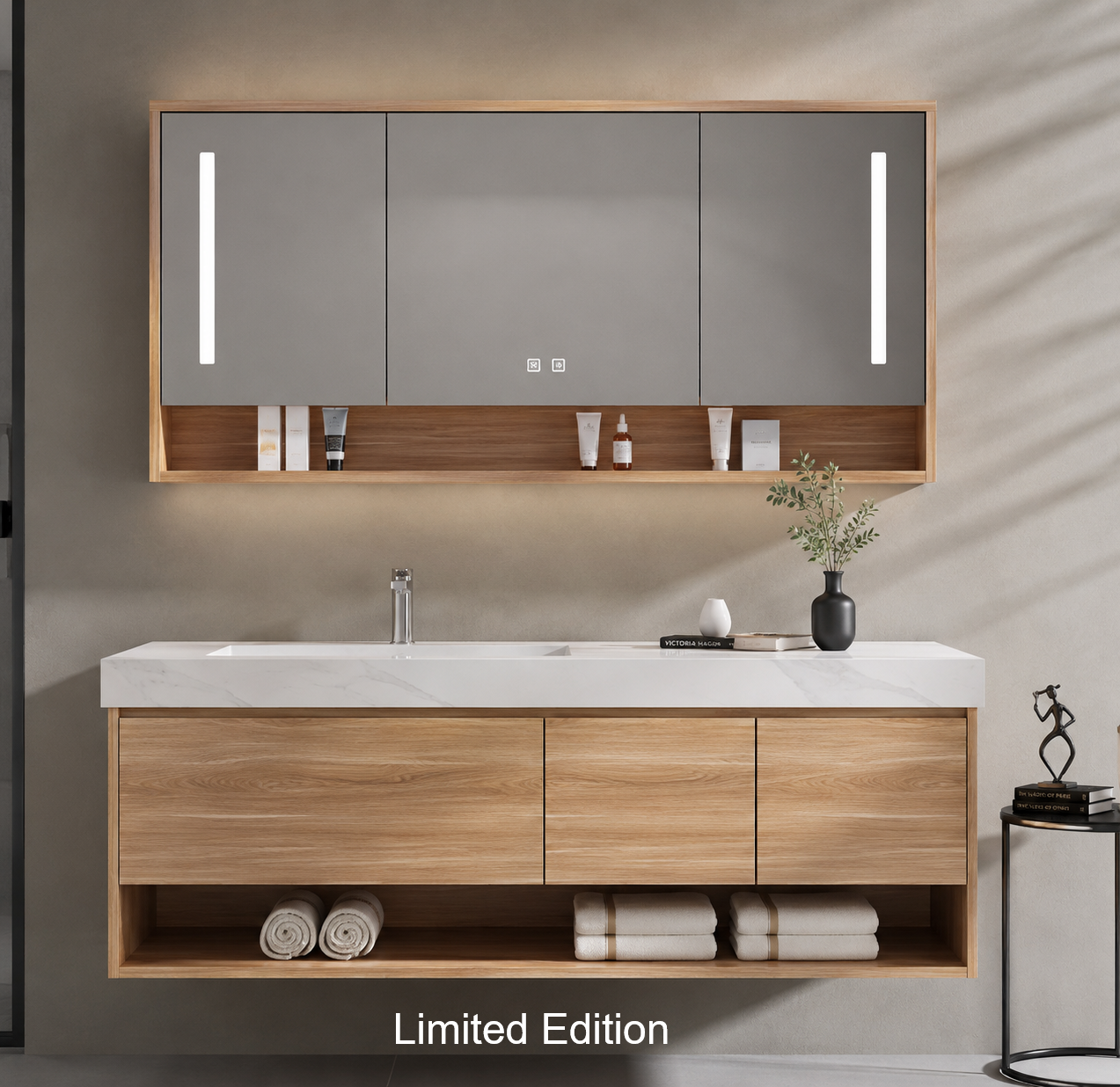 ROSINA Wall Mount Bathroom Vanity & LED Mirror Cabinet