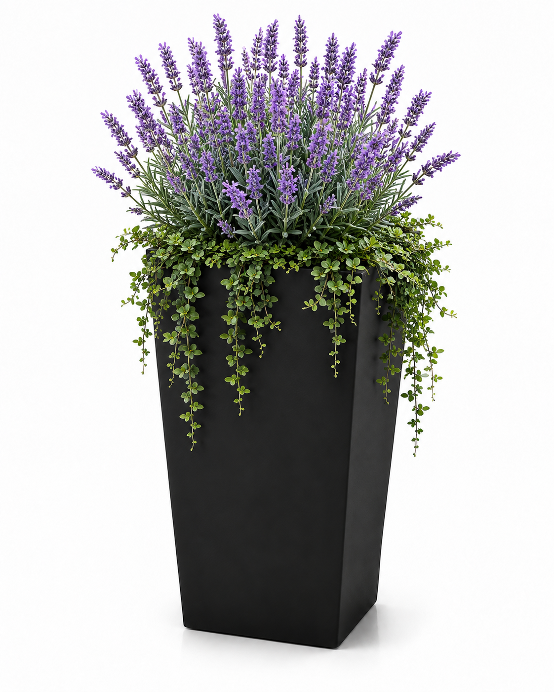 Waterproof Tall Handmade Matte Black Outdoor Planter