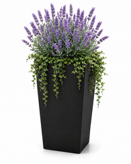 Waterproof Tall Handmade Matte Black Outdoor Planter