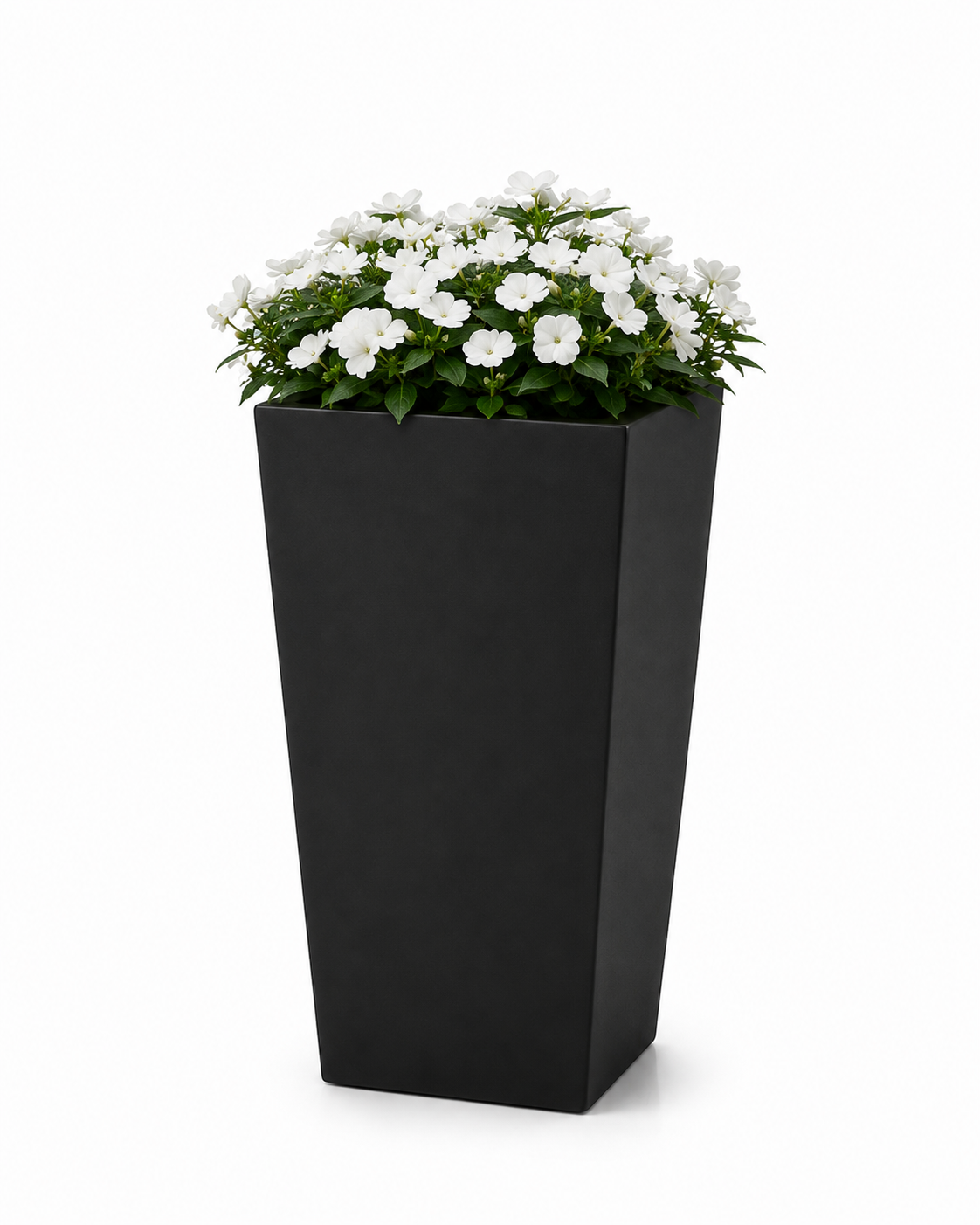 Waterproof Tall Handmade Matte Black Outdoor Planter